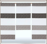 Design Mini Flächenvorhang Set anthrazit grau Muster Scheibengardine 2292